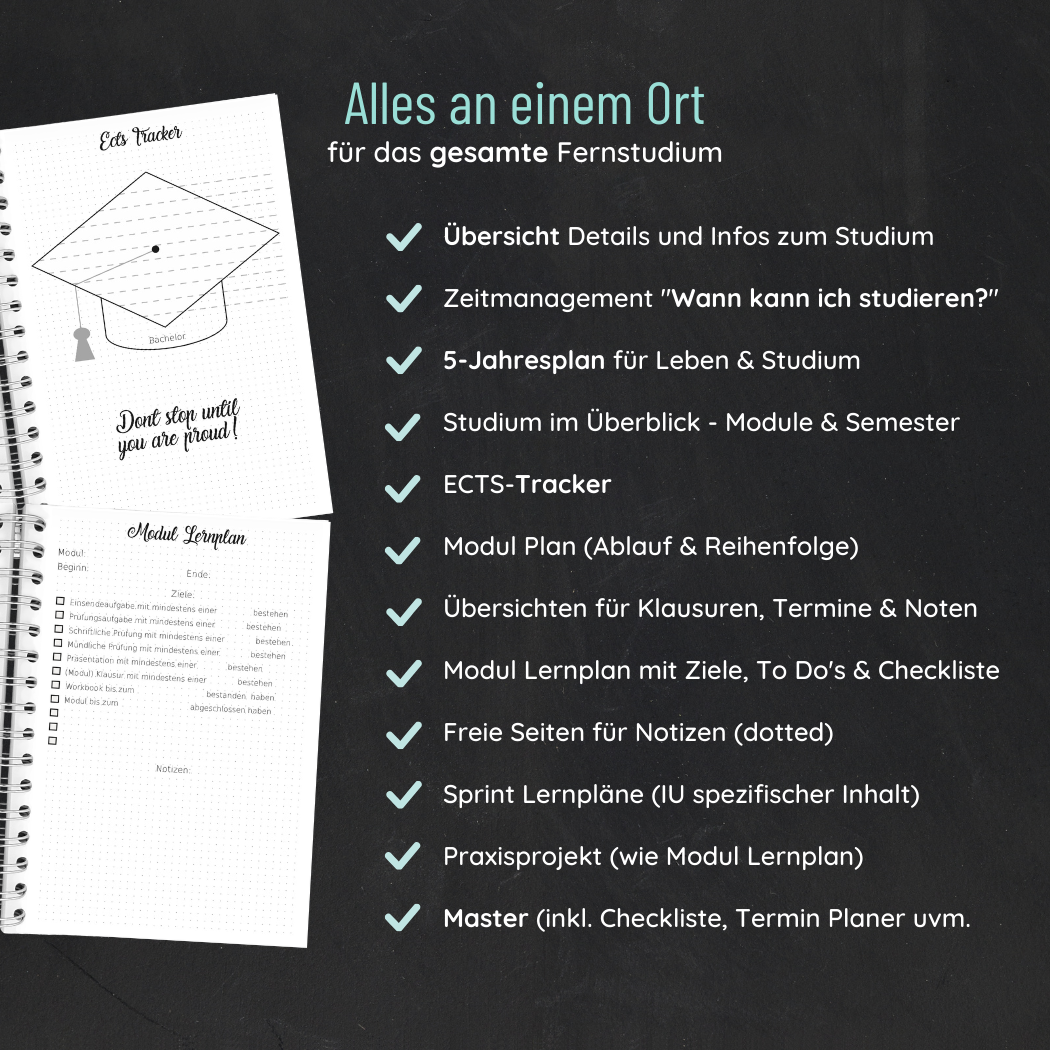 Fernuni Planer IU Edition Master 60 ECTS - Kalligraphie A5