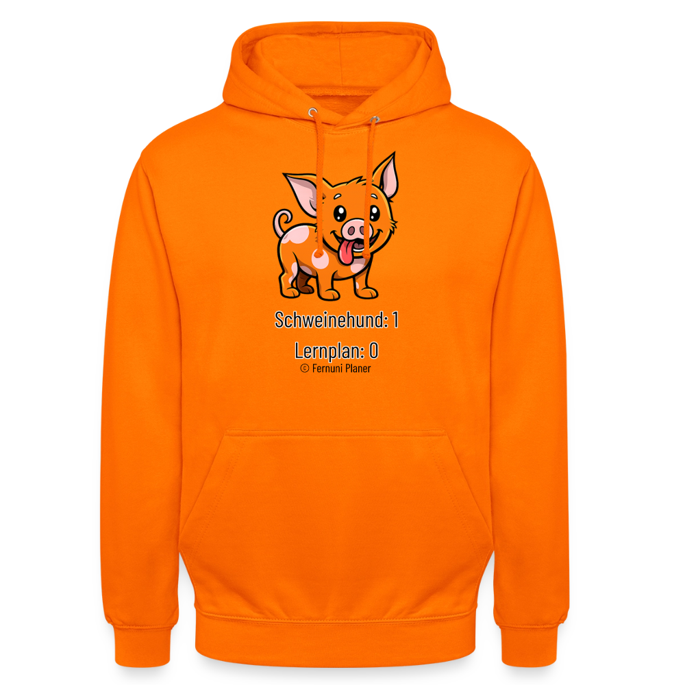 Unisex Hoodie Schweinehund:1 Lernplan:0 - Orange
