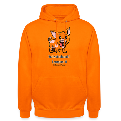 Unisex Hoodie Schweinehund:1 Lernplan:0 - Orange