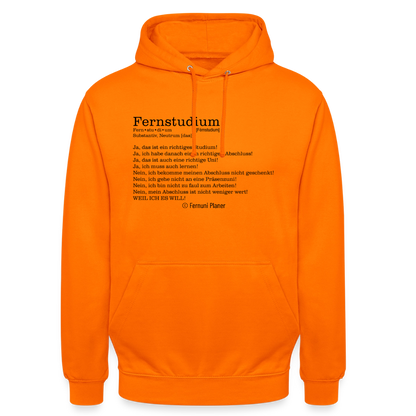 Unisex Hoodie Fernstudium - Orange
