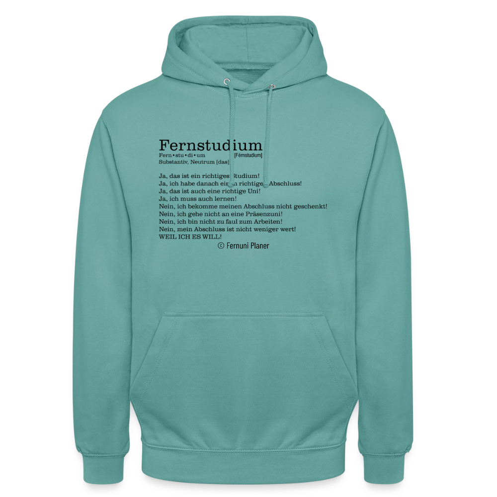 Unisex Hoodie Fernstudium - Pastelltürkis