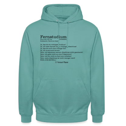 Unisex Hoodie Fernstudium - Pastelltürkis