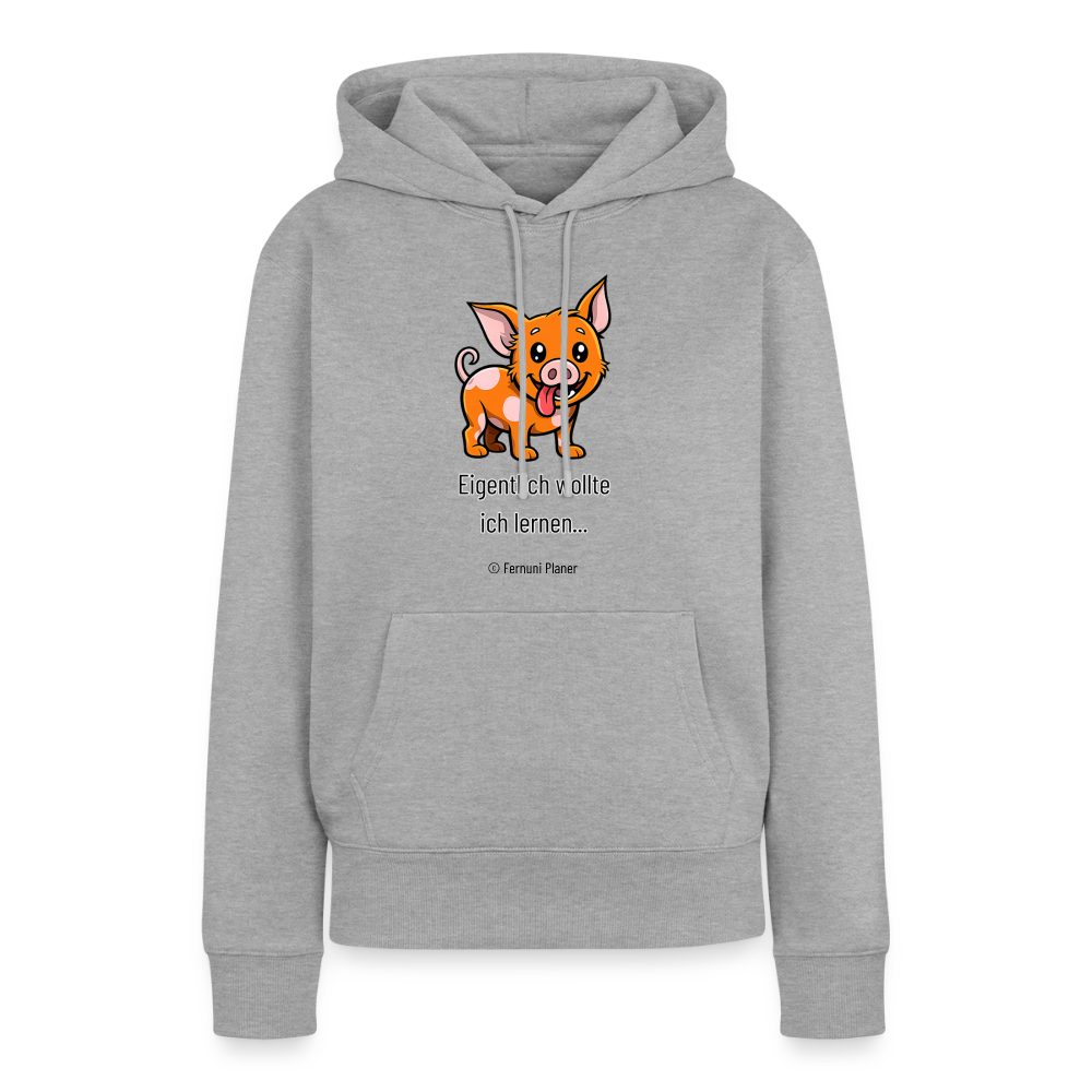 Frauen Premium Hoodie Schweinehund Eigentlich - Grau meliert