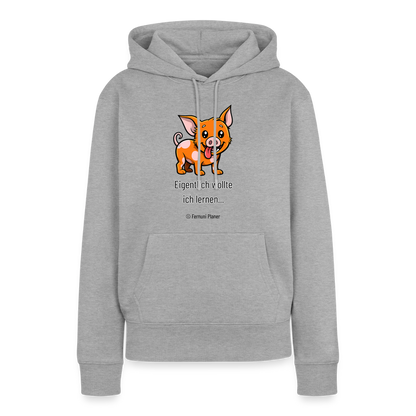 Frauen Premium Hoodie Schweinehund Eigentlich - Grau meliert