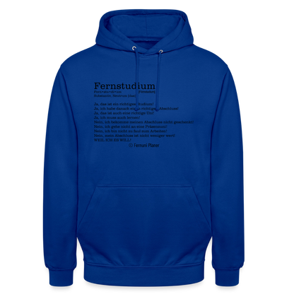 Unisex Hoodie Fernstudium - Royalblau