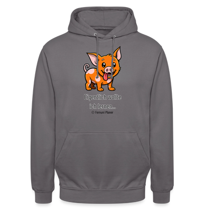 Unisex Hoodie Schweinehund Eigentlich - Mittelgrau