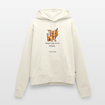 Frauen Premium Hoodie Schweinehund Morgen - Naturweiß