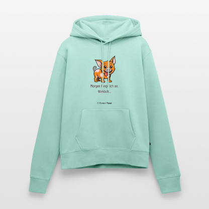 Frauen Premium Hoodie Schweinehund Morgen - Mint 