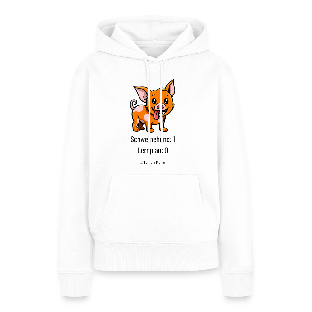 Frauen Premium Hoodie Schweinehund:1 Lernplan:0 - Weiß