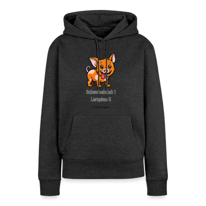 Frauen Premium Hoodie Schweinehund:1 Lernplan:0 - Anthrazit meliert