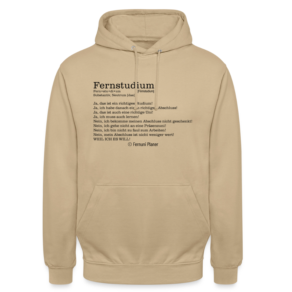 Unisex Hoodie Fernstudium - Beige
