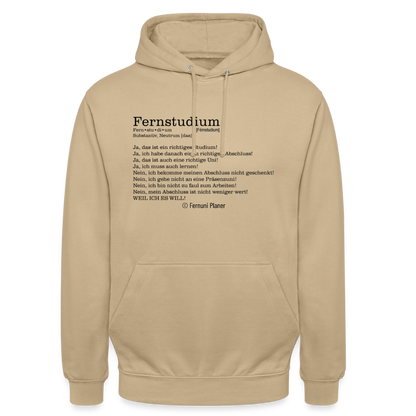 Unisex Hoodie Fernstudium - Beige