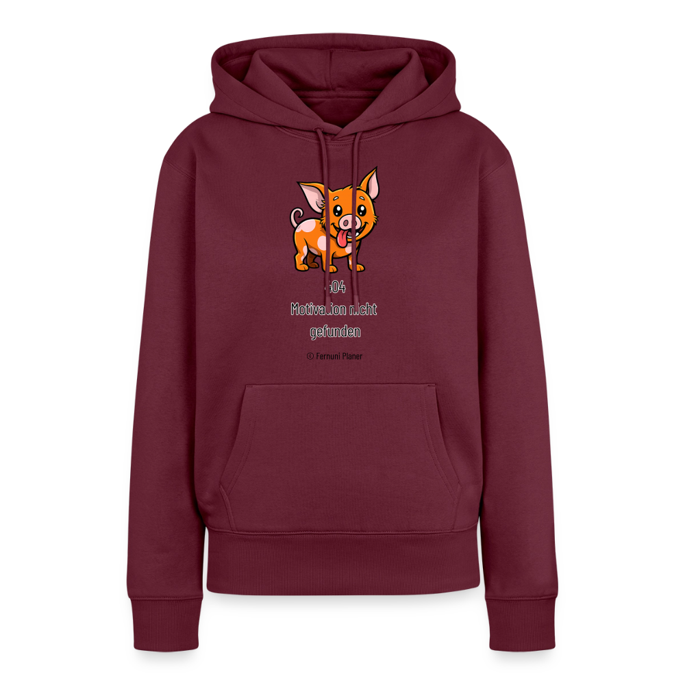 Frauen Premium Hoodie Schweinehund 404 - Burgunderrot