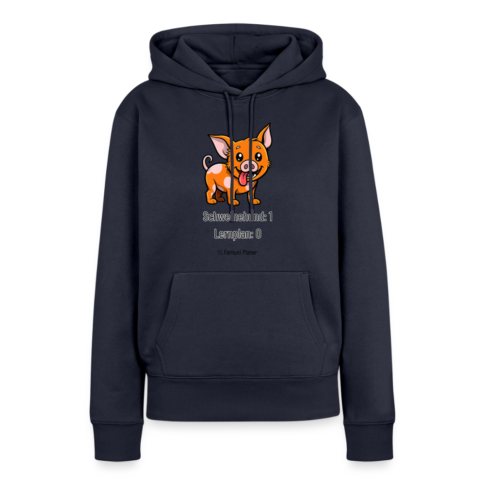 Frauen Premium Hoodie Schweinehund:1 Lernplan:0 - Navy
