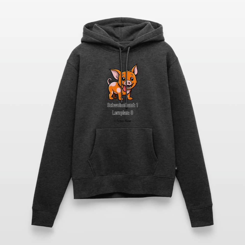 Frauen Premium Hoodie Schweinehund:1 Lernplan:0 - Anthrazit meliert