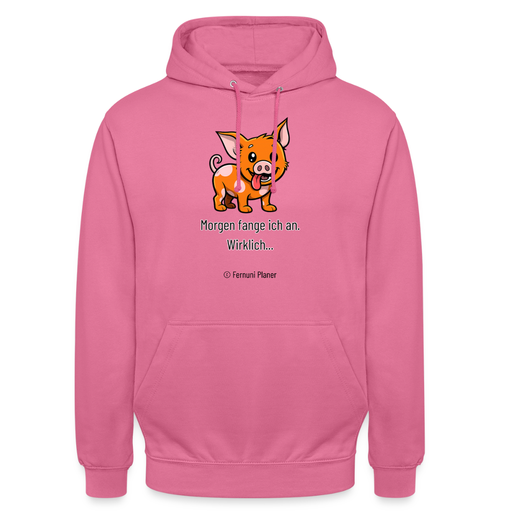 Unisex Hoodie Schweinehund Morgen - Pink