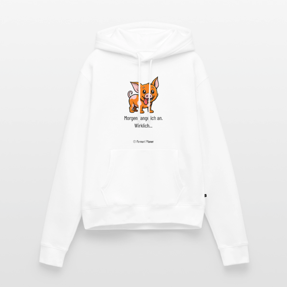 Frauen Premium Hoodie Schweinehund Morgen - Weiß