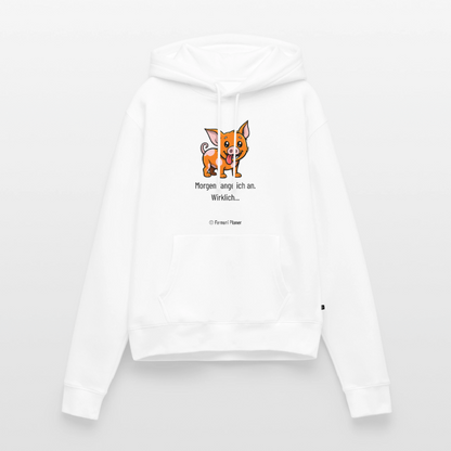 Frauen Premium Hoodie Schweinehund Morgen - Weiß