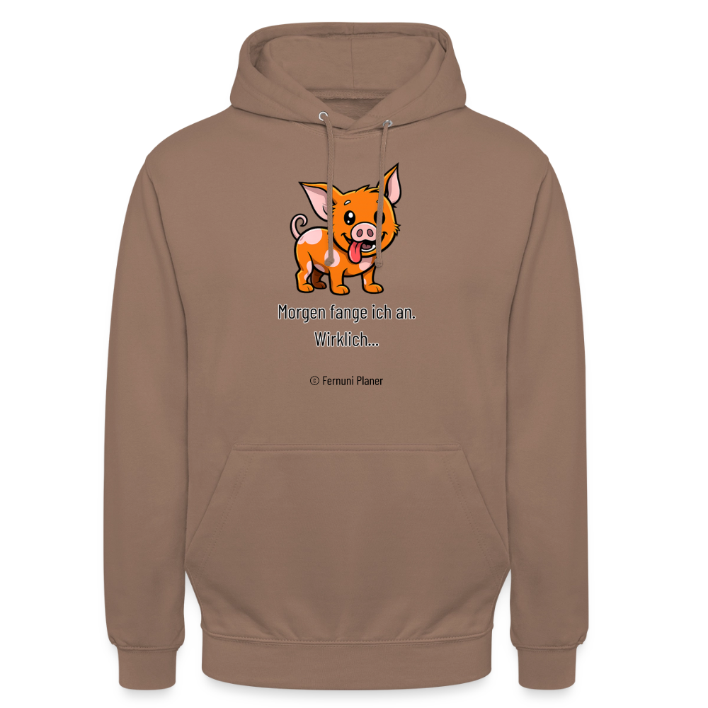 Unisex Hoodie Schweinehund Morgen - Mokka