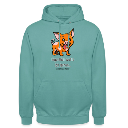 Unisex Hoodie Schweinehund Eigentlich - Pastelltürkis