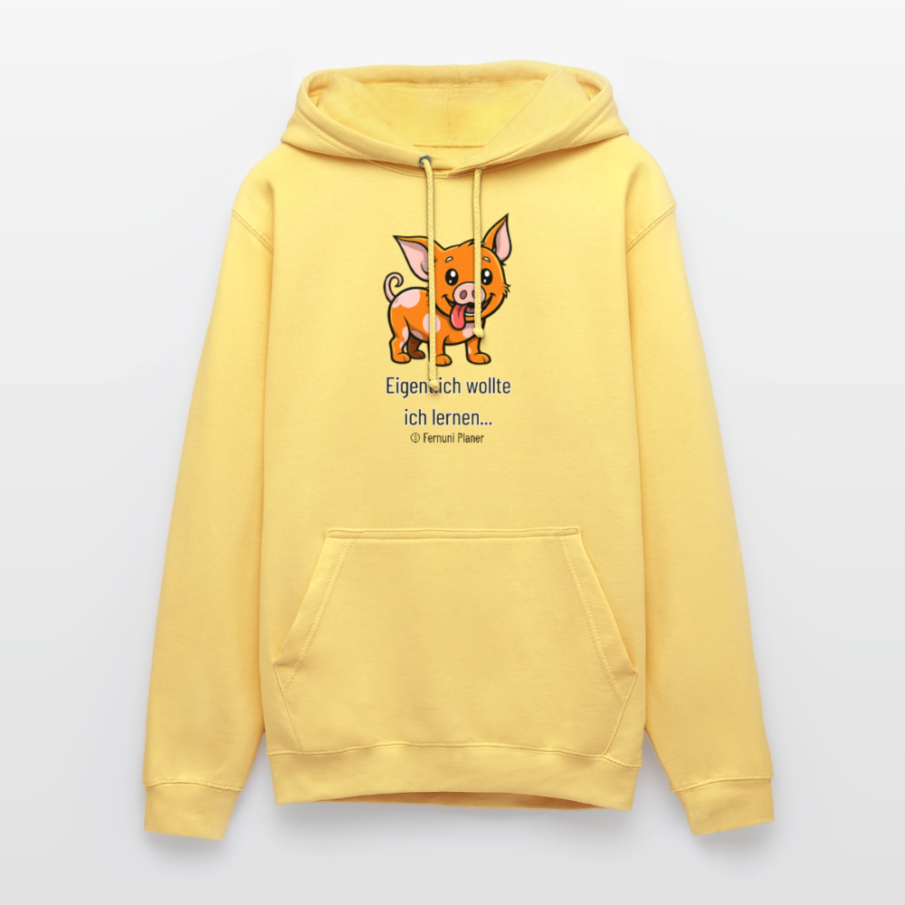 Unisex Hoodie Schweinehund Eigentlich - Zitronengelb