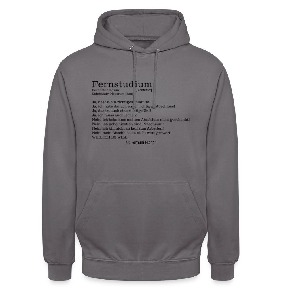 Unisex Hoodie Fernstudium - Mittelgrau