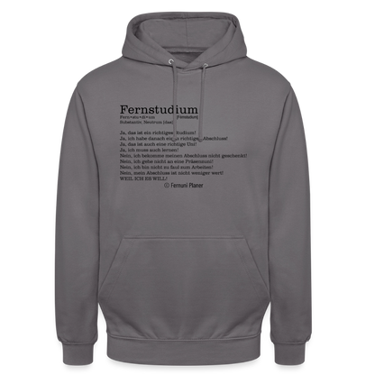 Unisex Hoodie Fernstudium - Mittelgrau