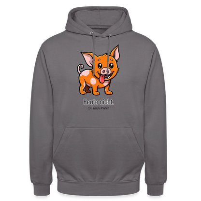 Unisex Hoodie Schweinehund Heute nicht - Mittelgrau