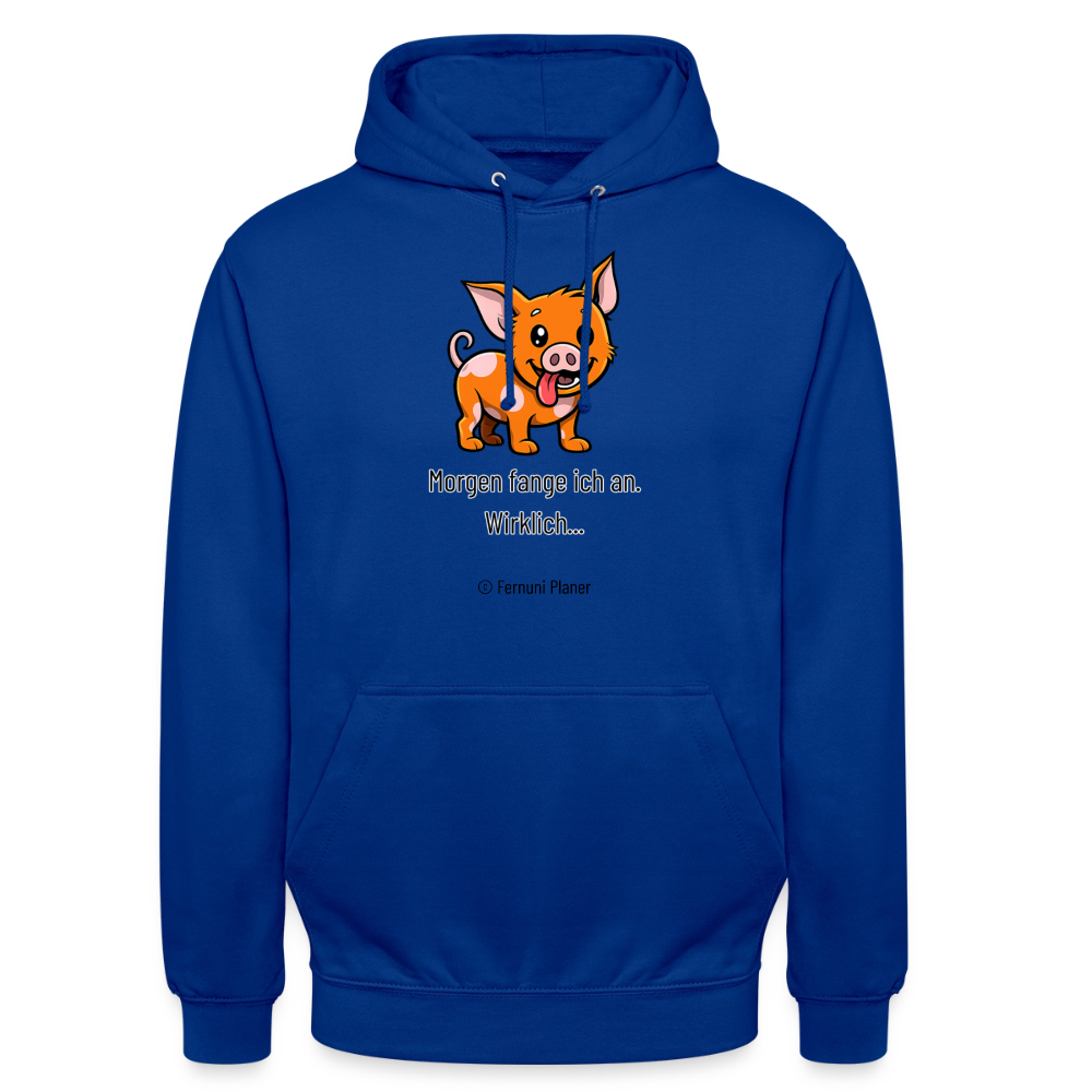 Unisex Hoodie Schweinehund Morgen - Royalblau