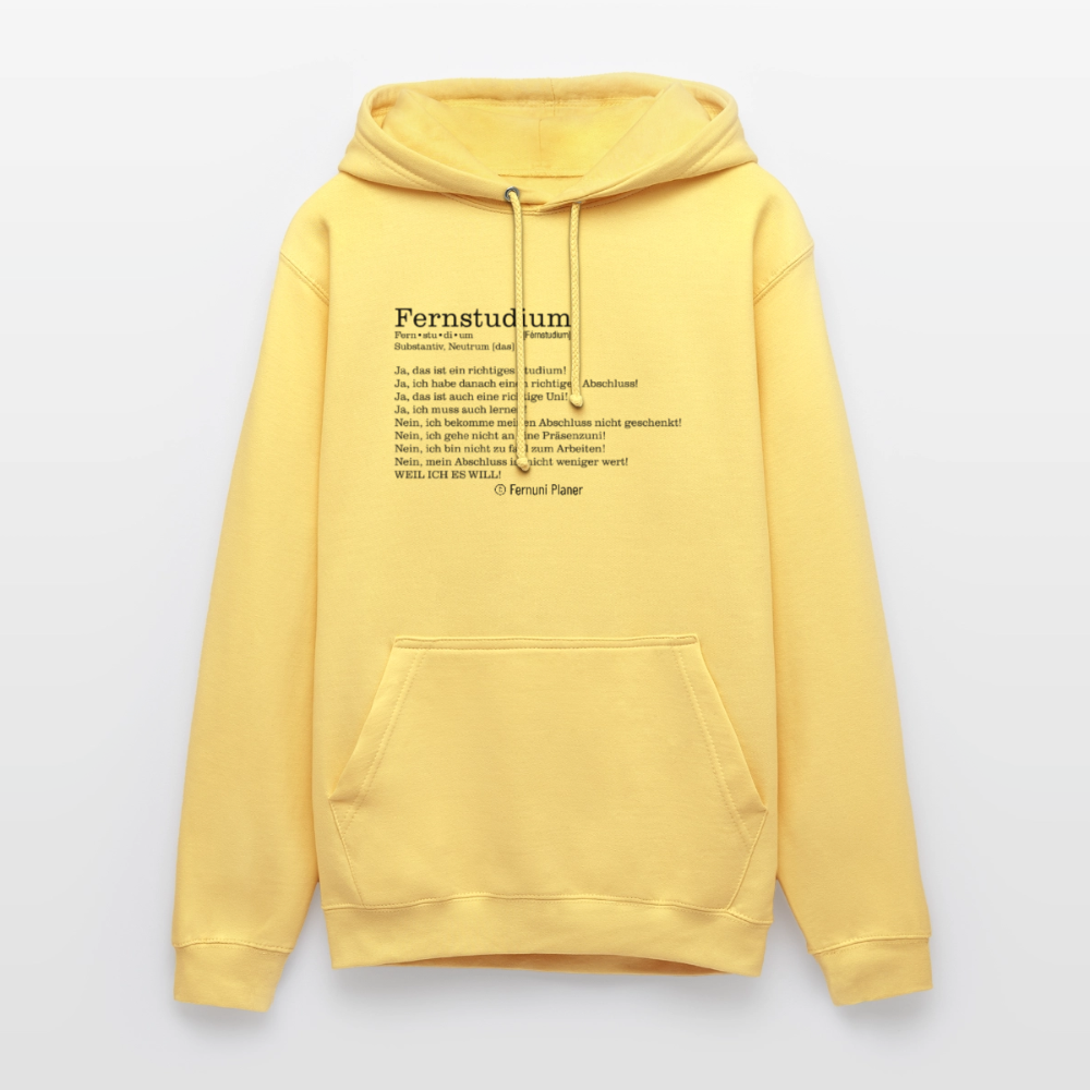 Unisex Hoodie Fernstudium - Zitronengelb