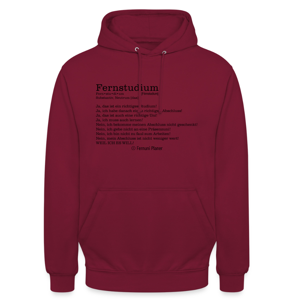 Unisex Hoodie Fernstudium - Bordeaux