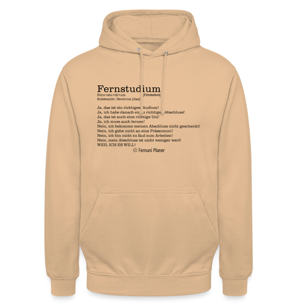 Unisex Hoodie Fernstudium - Pfirsich