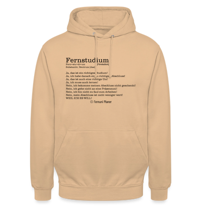 Unisex Hoodie Fernstudium - Pfirsich