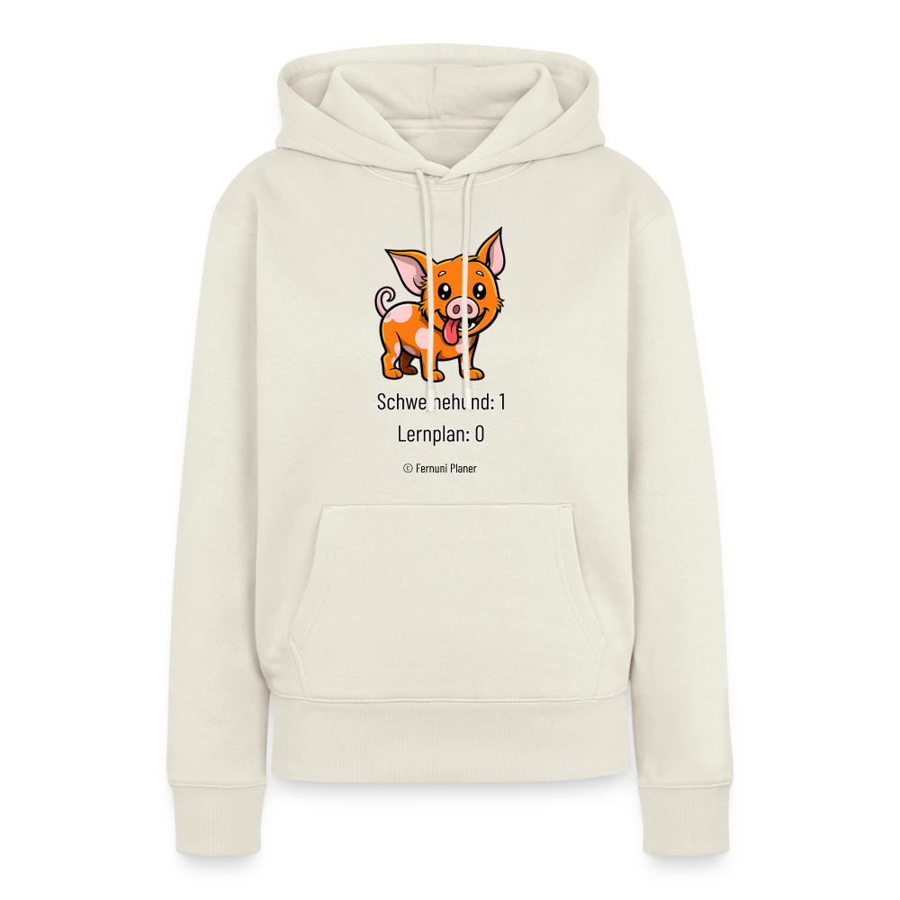Frauen Premium Hoodie Schweinehund:1 Lernplan:0 - Naturweiß
