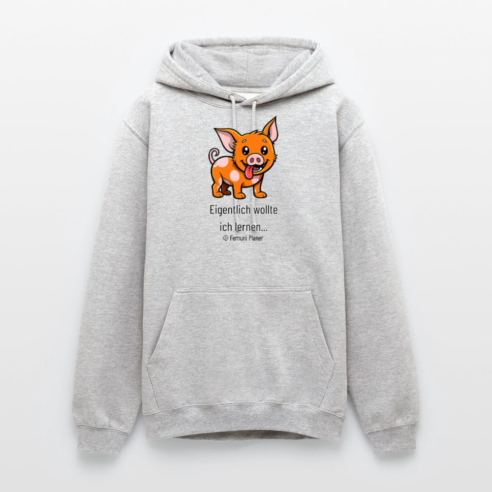 Unisex Hoodie Schweinehund Eigentlich - Hellgrau meliert