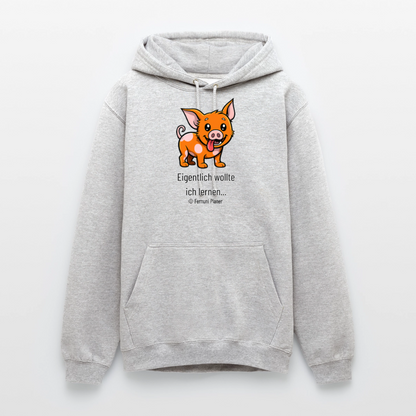 Unisex Hoodie Schweinehund Eigentlich - Hellgrau meliert
