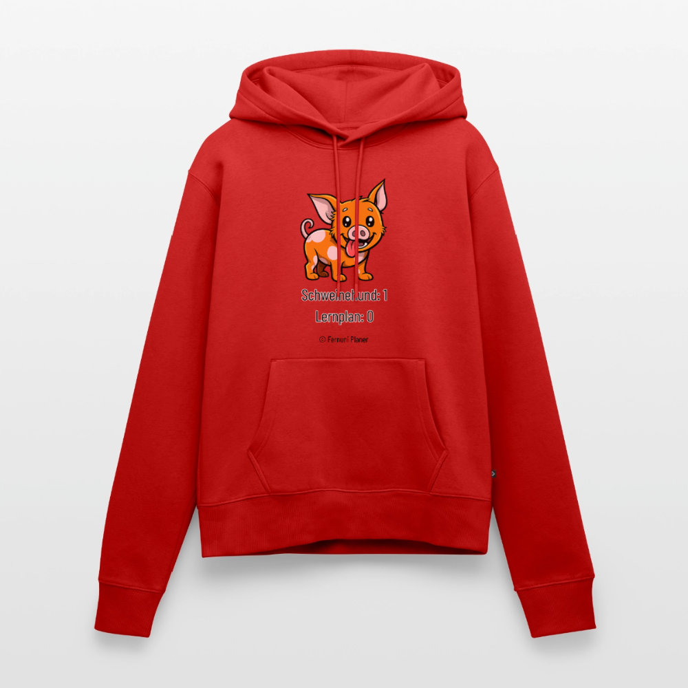 Frauen Premium Hoodie Schweinehund:1 Lernplan:0 - Rot