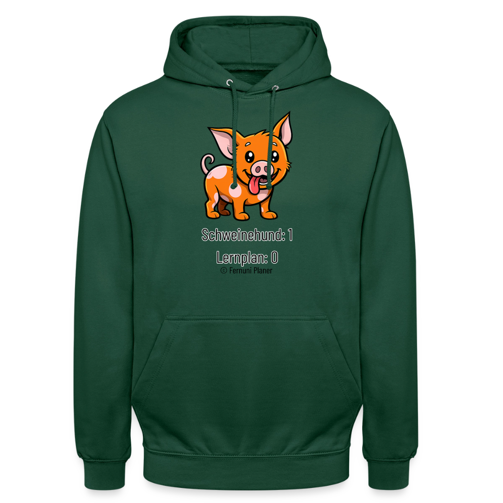 Unisex Hoodie Schweinehund:1 Lernplan:0 - Flaschengrün