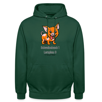 Unisex Hoodie Schweinehund:1 Lernplan:0 - Flaschengrün