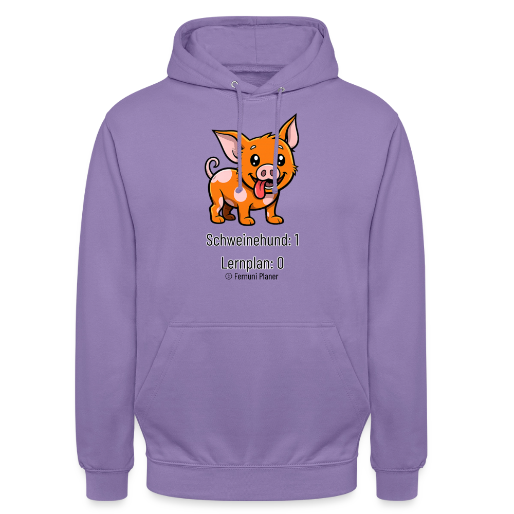 Unisex Hoodie Schweinehund:1 Lernplan:0 - Lavendel