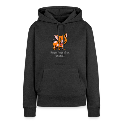 Frauen Premium Hoodie Schweinehund Morgen - Anthrazit meliert
