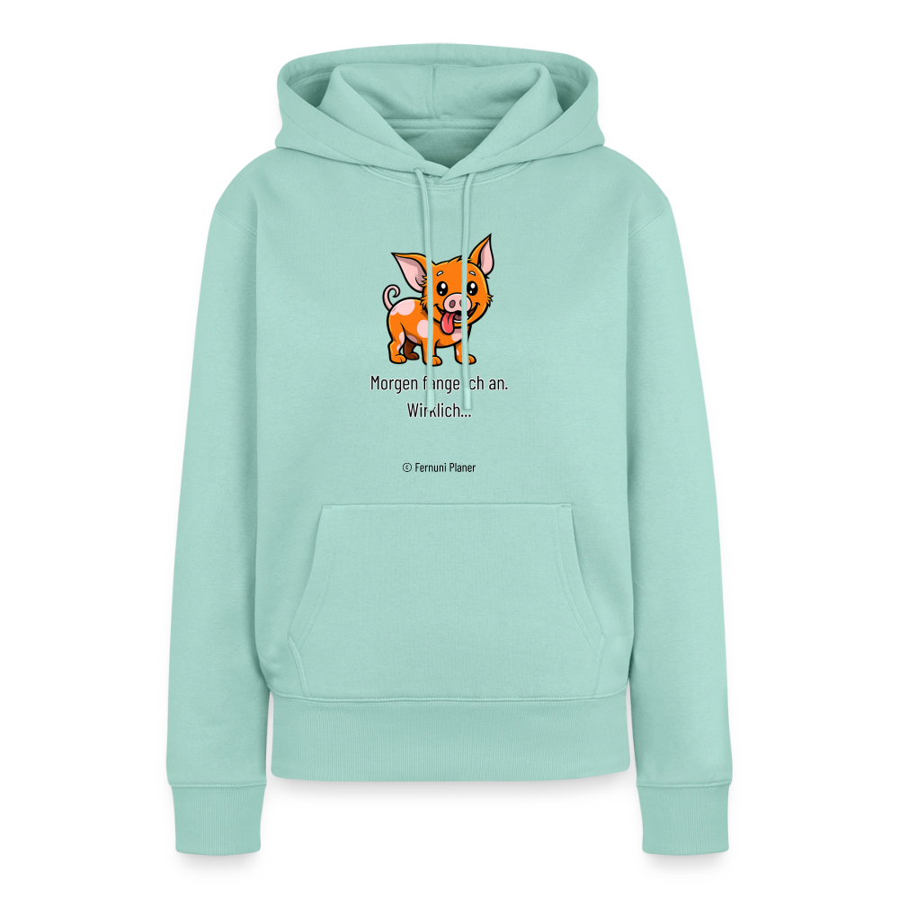 Frauen Premium Hoodie Schweinehund Morgen - Mint 