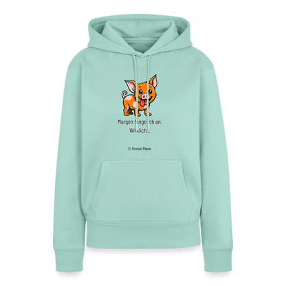 Frauen Premium Hoodie Schweinehund Morgen - Mint 