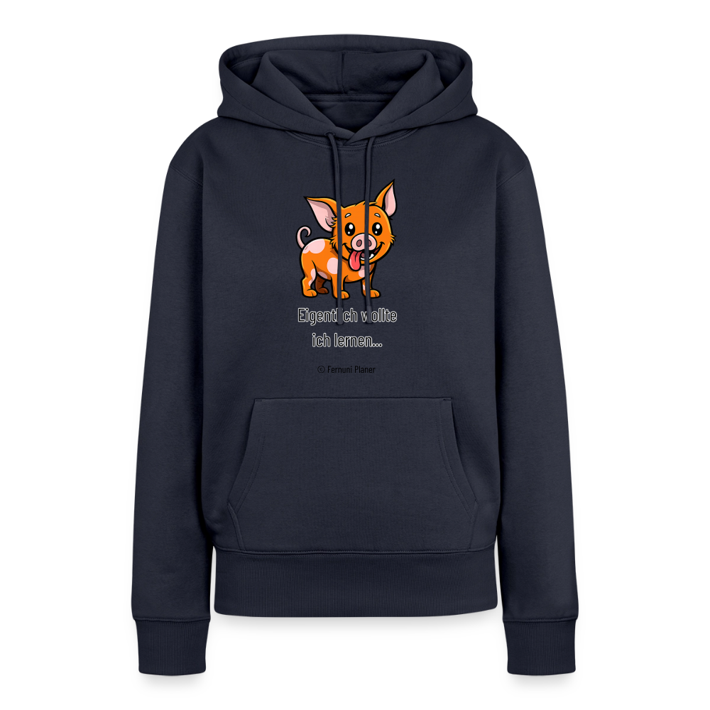 Frauen Premium Hoodie Schweinehund Eigentlich - Navy