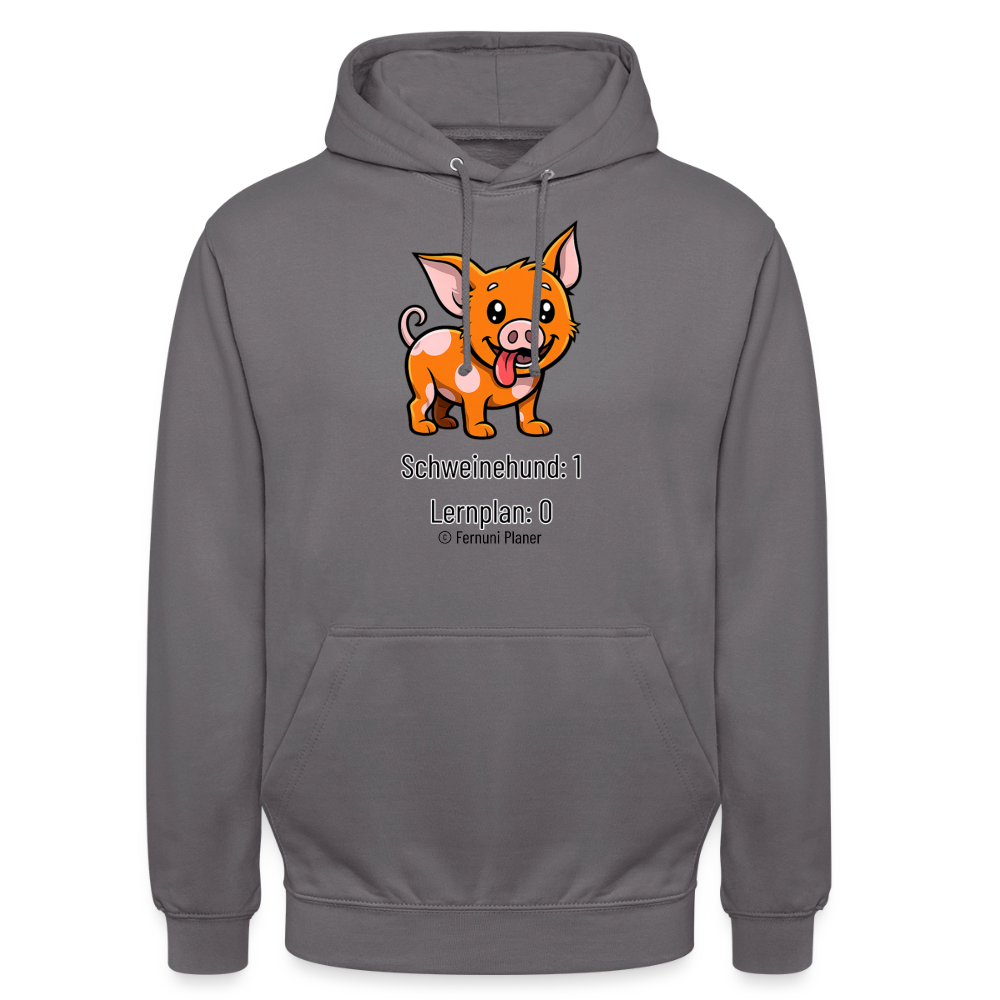 Unisex Hoodie Schweinehund:1 Lernplan:0 - Mittelgrau