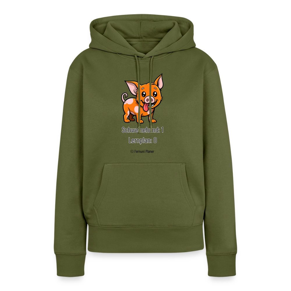 Frauen Premium Hoodie Schweinehund:1 Lernplan:0 - Khaki