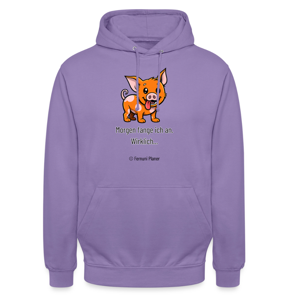 Unisex Hoodie Schweinehund Morgen - Lavendel
