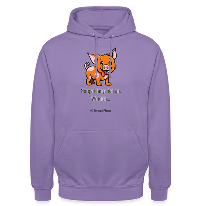 Unisex Hoodie Schweinehund Morgen - Lavendel