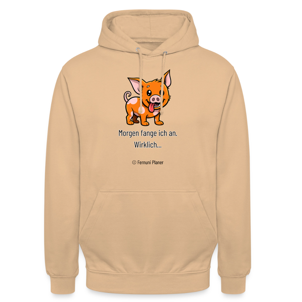 Unisex Hoodie Schweinehund Morgen - Pfirsich