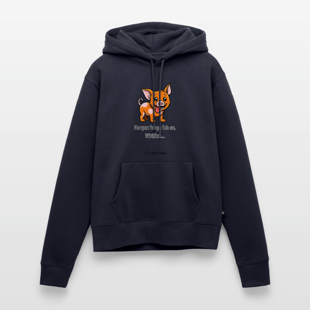 Frauen Premium Hoodie Schweinehund Morgen - Navy